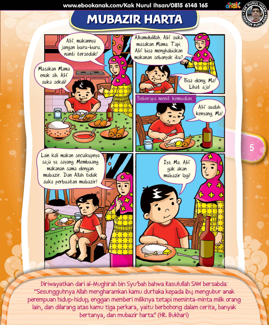 Alif Makan Terlalu Banyak Sampai Kekenyangan