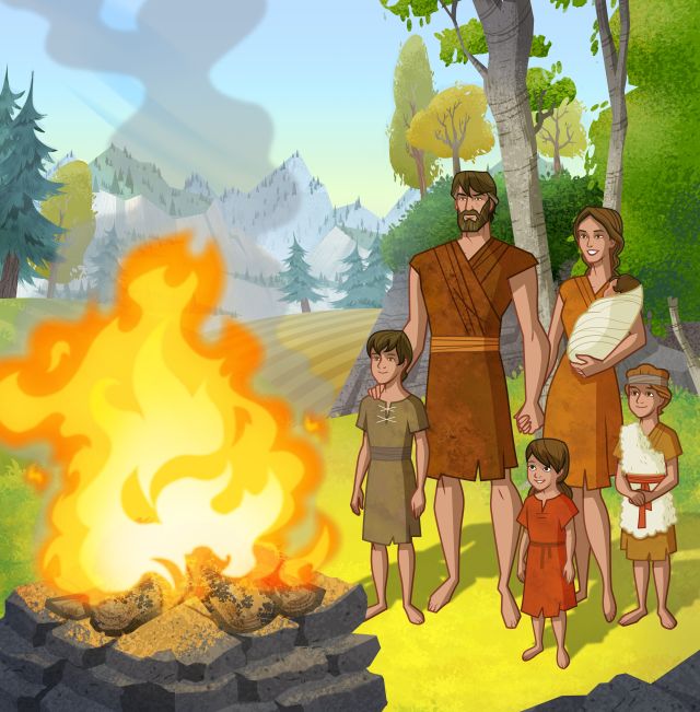 Nabi Adam dan keluarganya. (abn.churchofjesuschrist.org)