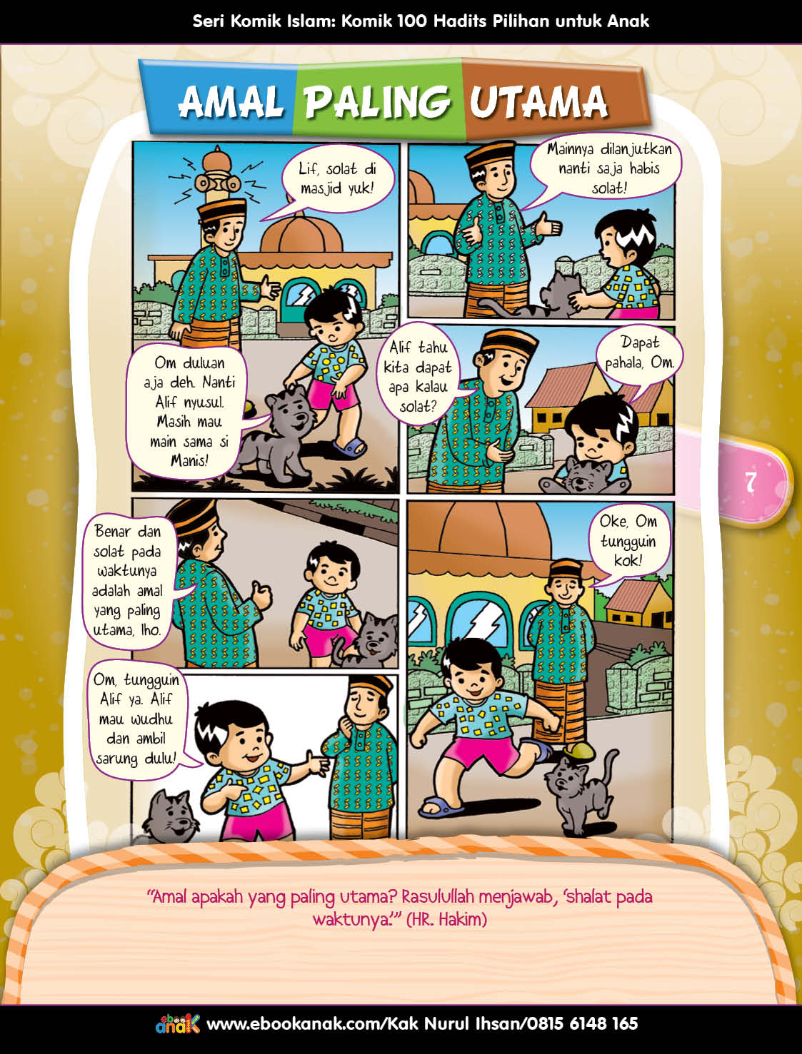 100 Komik Hadits Pilihan untuk Anak, Amal Paling Utama