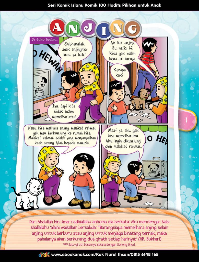 100 Komik Hadits Pilihan untuk Anak, Anak Anjing yang Lucu