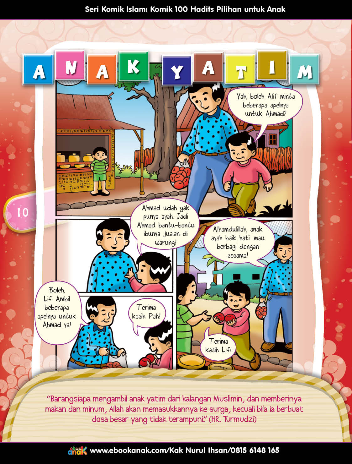 100 Komik Hadits Pilihan untuk Anak, Anak Yatim