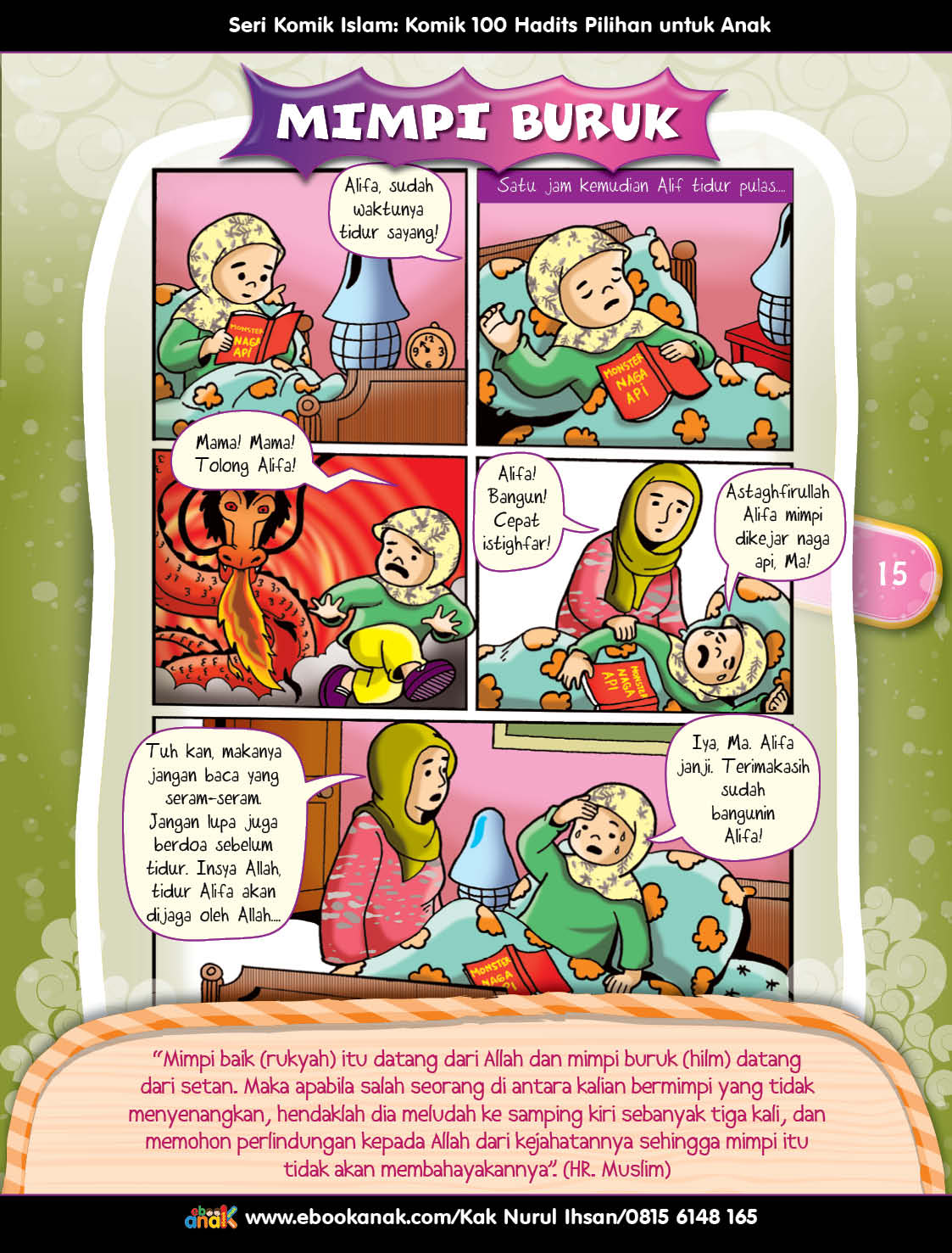 100 Komik Hadits Pilihan untuk Anak, Mimpi Buruk