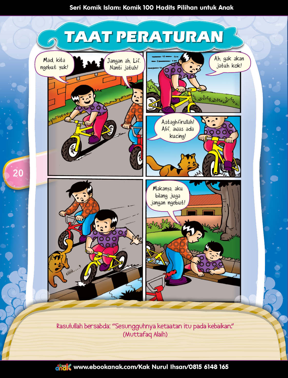 100 Komik Hadits Pilihan untuk Anak, Taat Peraturan
