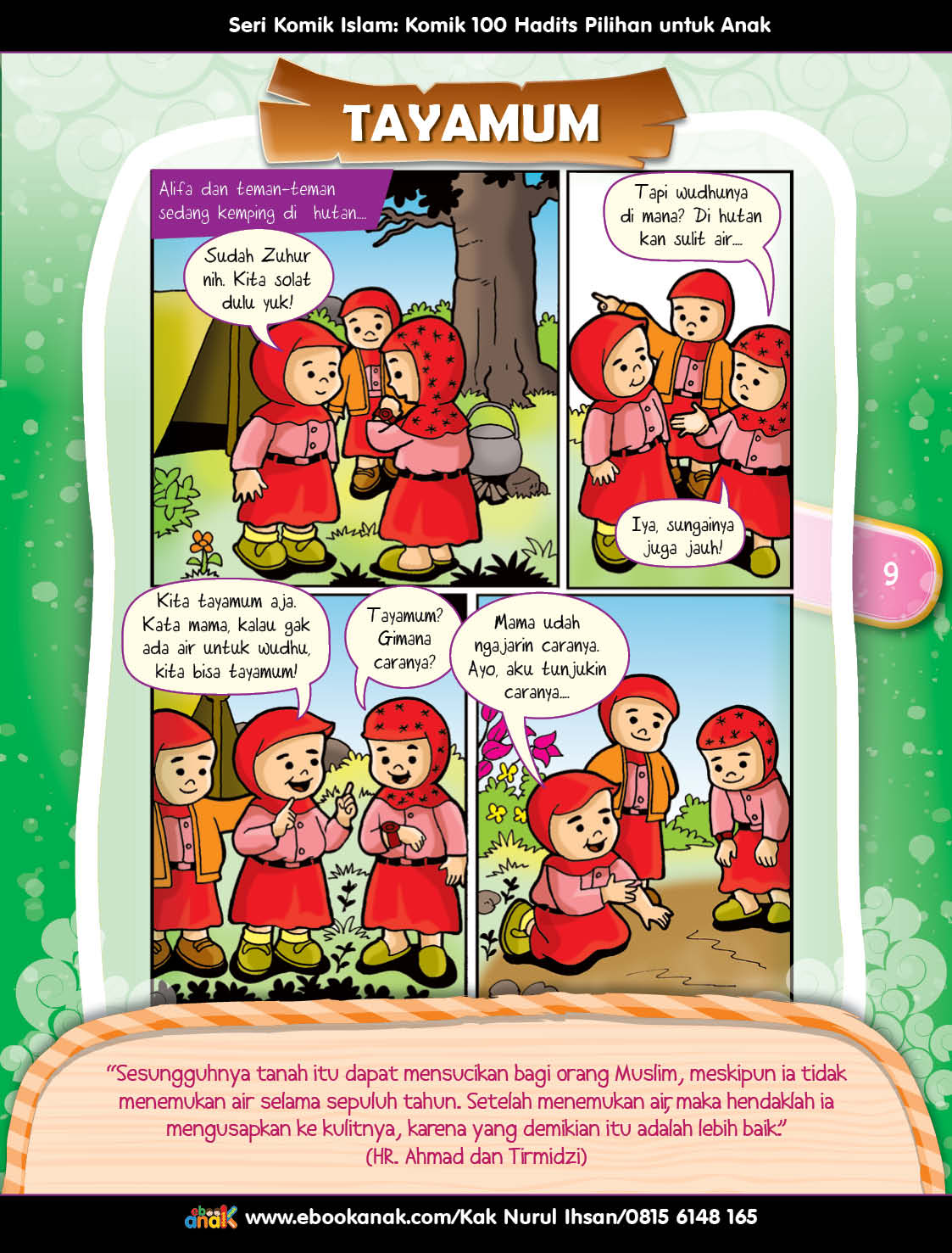 100 Komik Hadits Pilihan untuk Anak, Tayamum