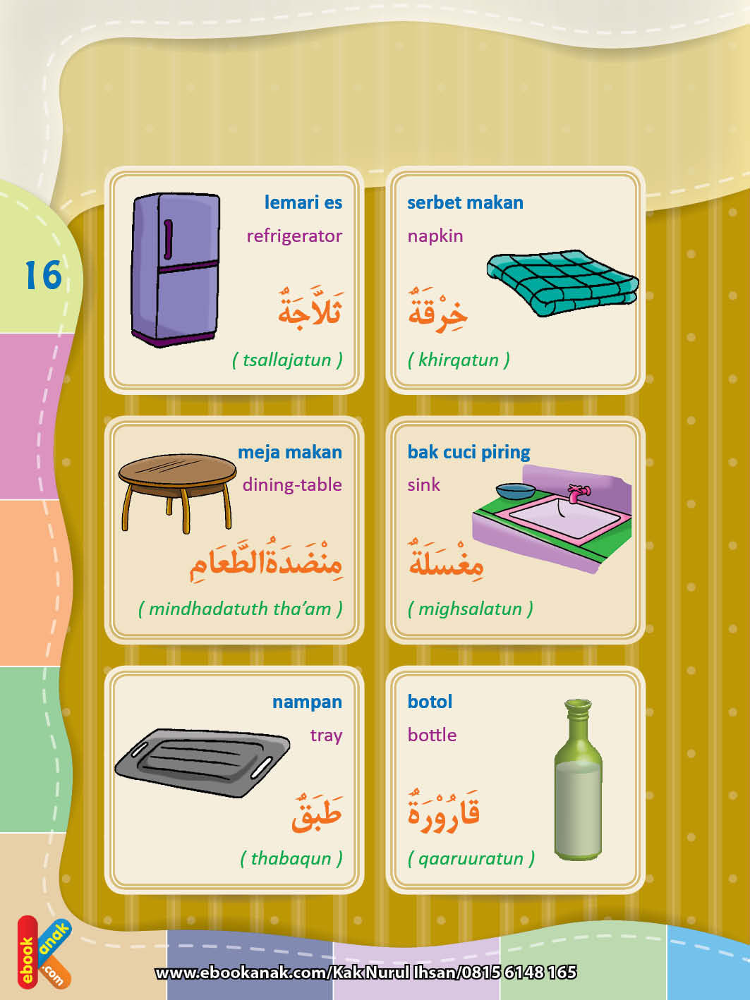 Kamus Bergambar 3 Bahasa Peralatan di Dapur