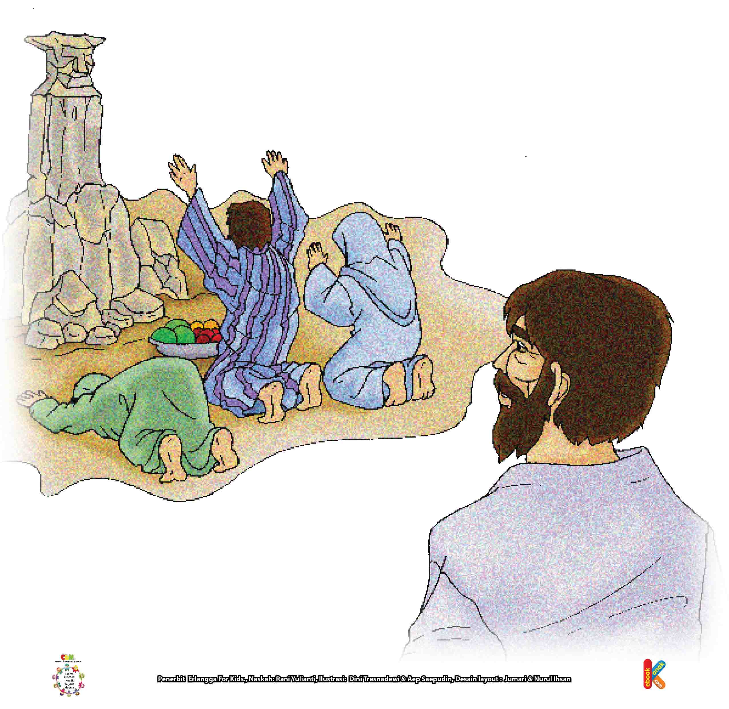 Kaum Nabi Nuh Membuat Patung untuk Disembah (Gambar ebookanak.com)