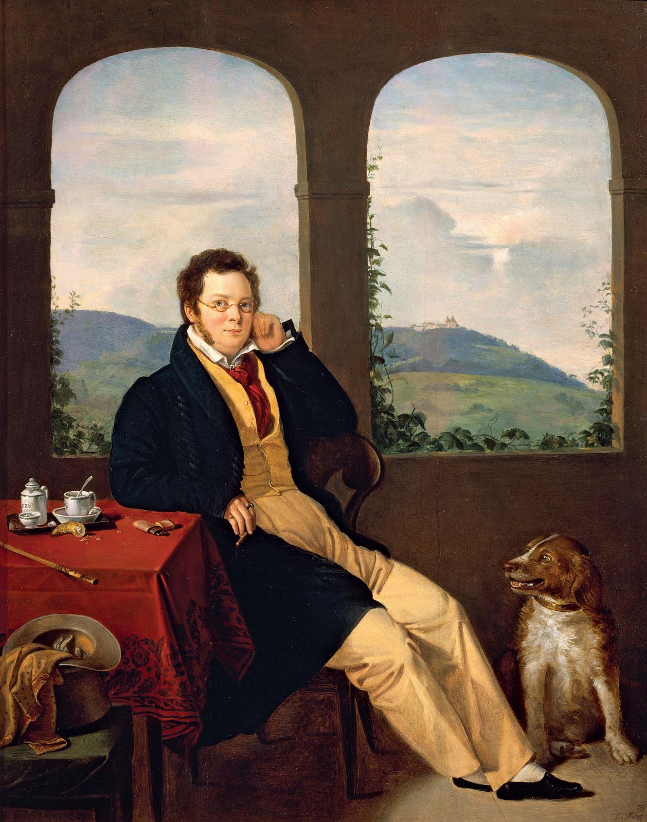 Lukisan minyak Franz Schubert karya Gabor Melegh 1827. (Gambar britannica.com)