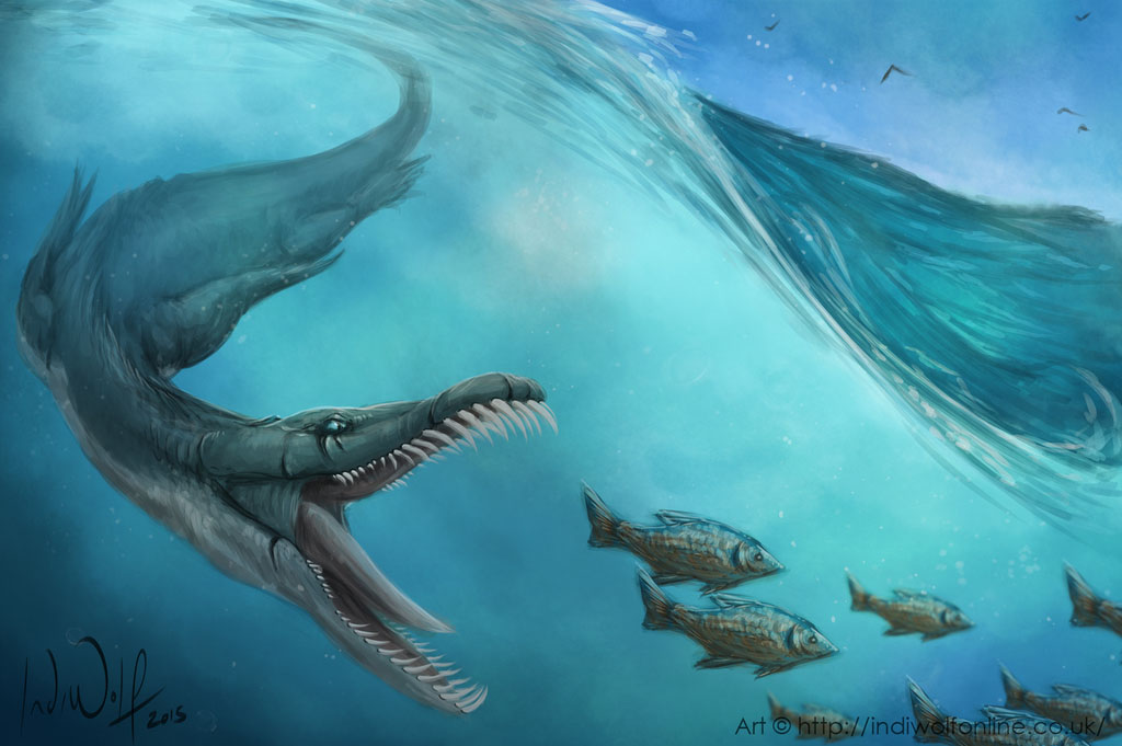 Nothosaurus (Gambar IndiWolf, weasyl.com)