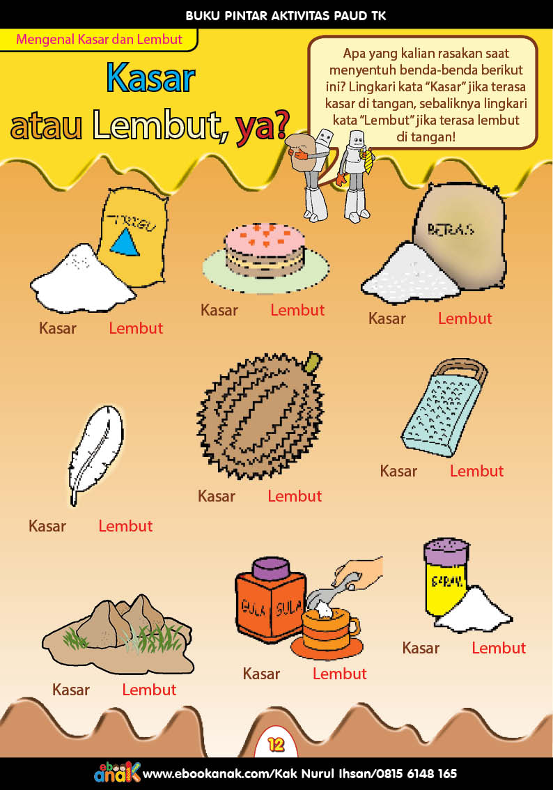 Buku Pintar Aktivitas PAUD TK Kasar atau Lembut, ya