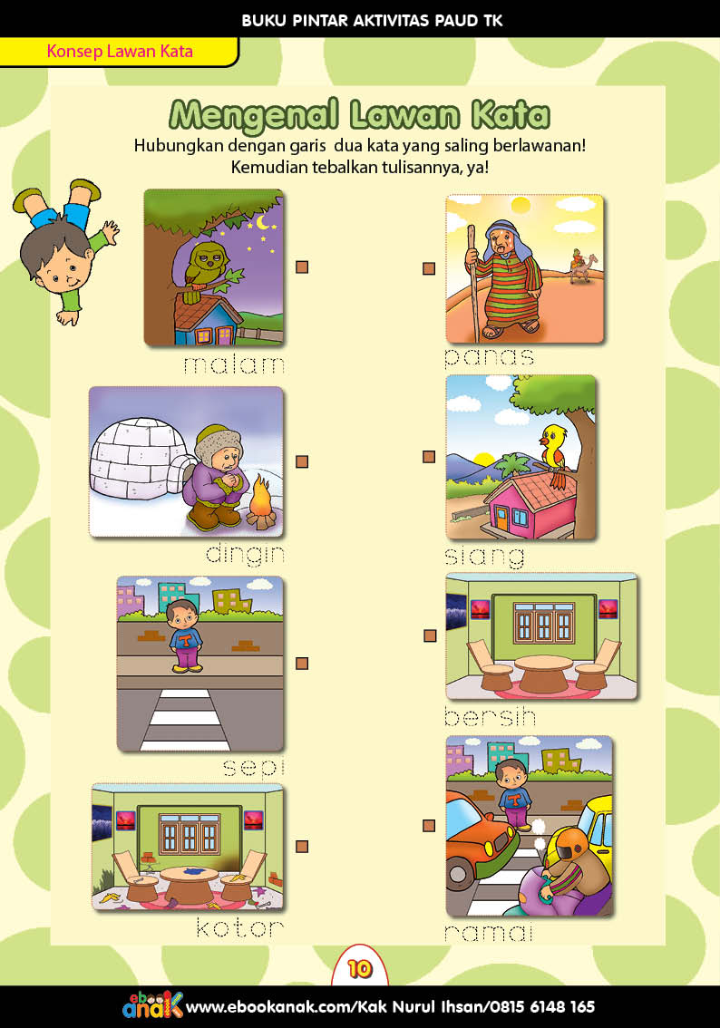 Buku Pintar Aktivitas PAUD TK Mengenal Lawan Kata
