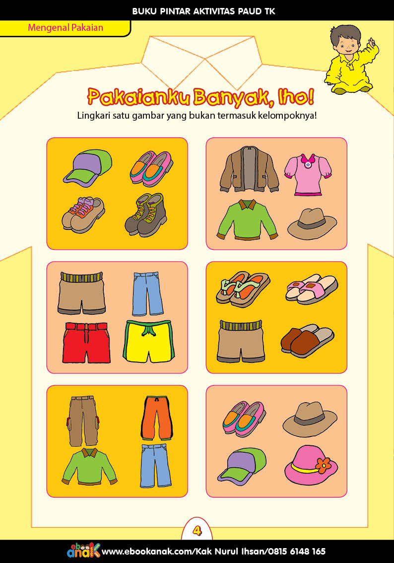 Buku Pintar Aktivitas PAUD TK Pakaianku Banyak, lho!