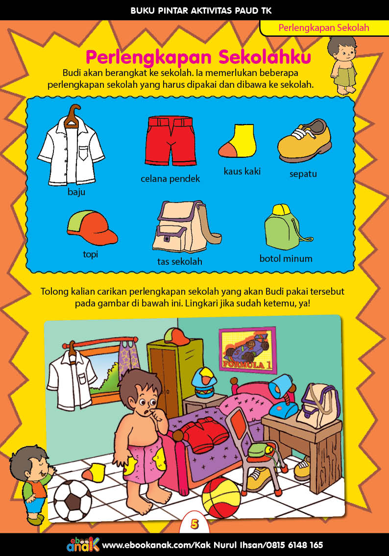 Buku Pintar Aktivitas PAUD TK Perlengkapan Sekolahku