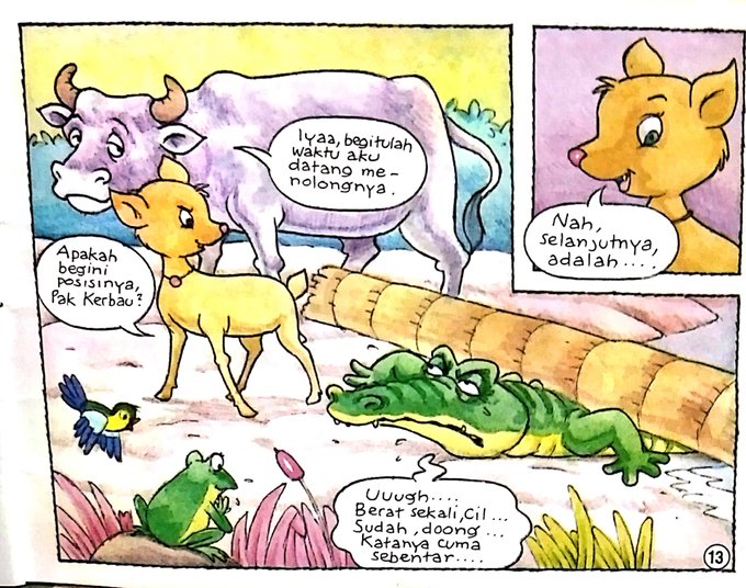 Dongeng Kancil dan Kerbau Pak Buaya Menahan Sakit (13)