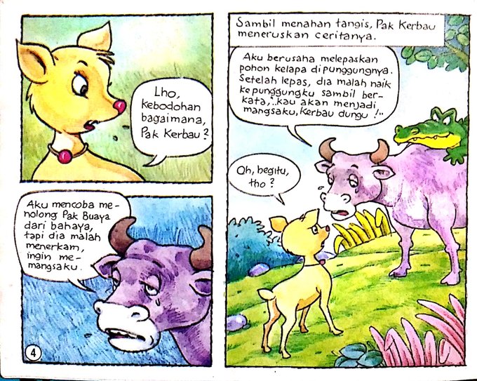 Dongeng Kancil dan Kerbau Pak Kerbau Menolong Pak Buaya (3)
