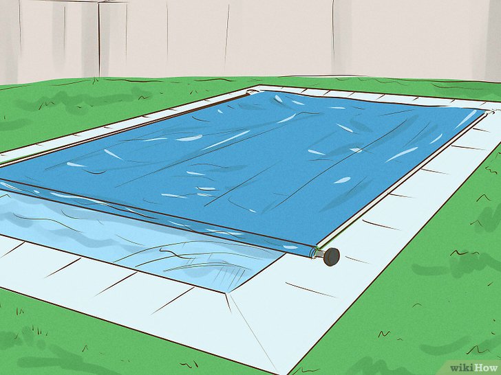 Gunakan penutup kolam jika kolam renang kita berada di luar ruangan. (Gambar wikihow.com)