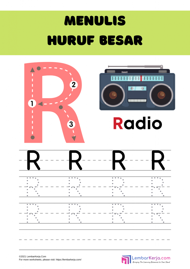 Menulis Huruf Besar 'R' Radio
