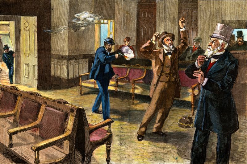 Penembakan Presiden AS, James A Garfield (Foto History.com, news.okezone.com)