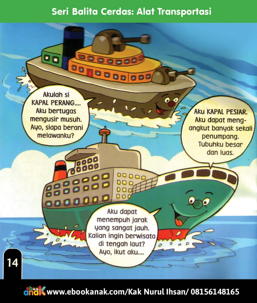 Seri Balita Cerdas Alat Transportasi Kapal Perang dan Kapal Pesiar