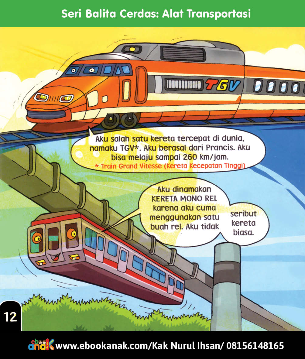 Seri Balita Cerdas Alat Transportasi Kereta TGV dan Monorel