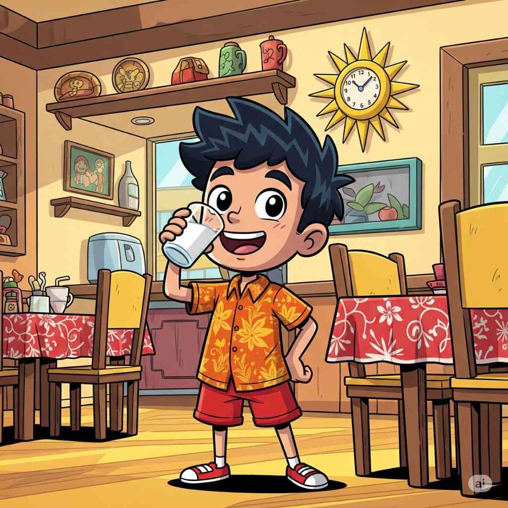 Anak minum sambil berdiri (elibrary.id)