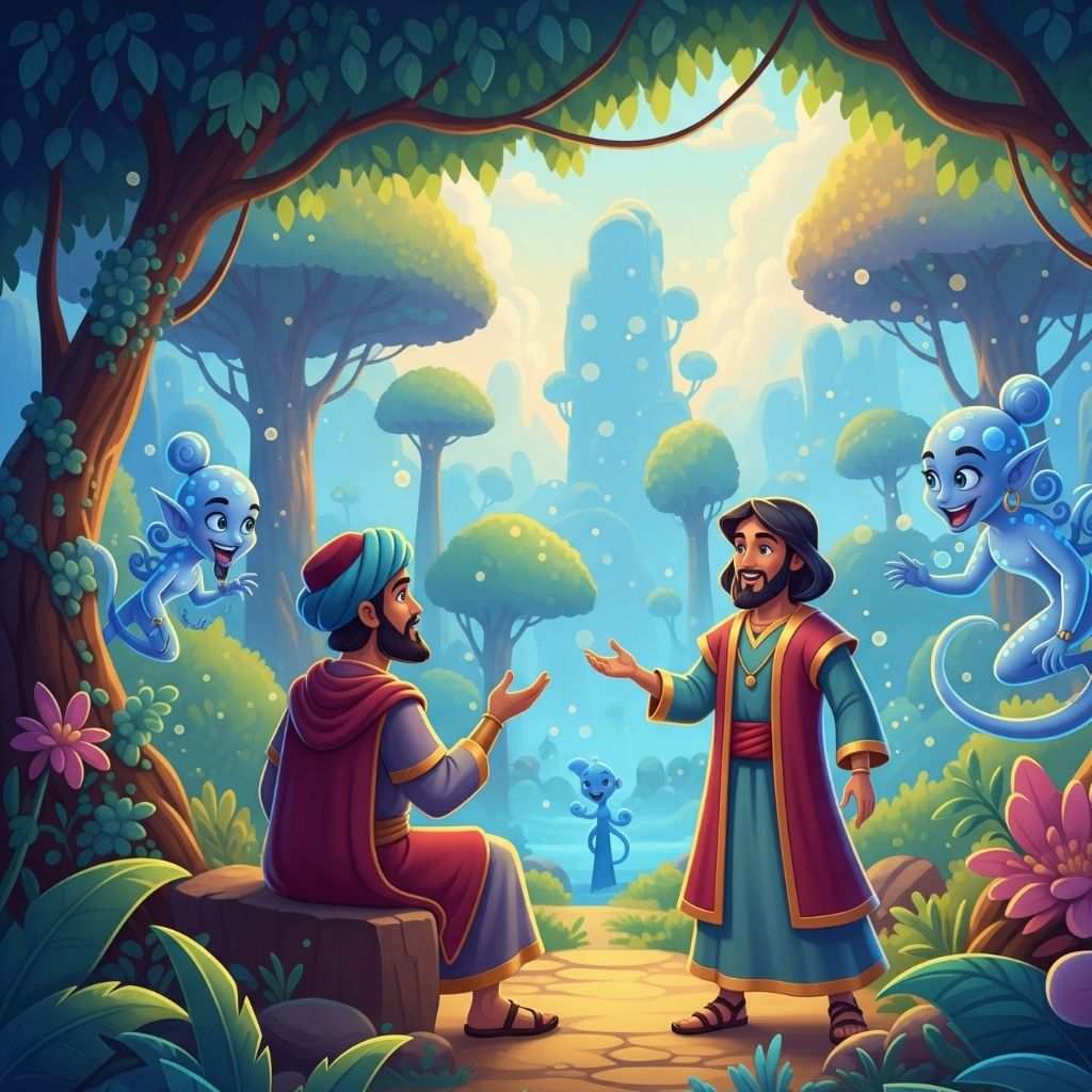 Kekuasaan Nabi Sulaiman A.S., yang meliputi kekuasaan atas angin, jin, dan kemampuan berbicara dengan binatang (elibrary.id)