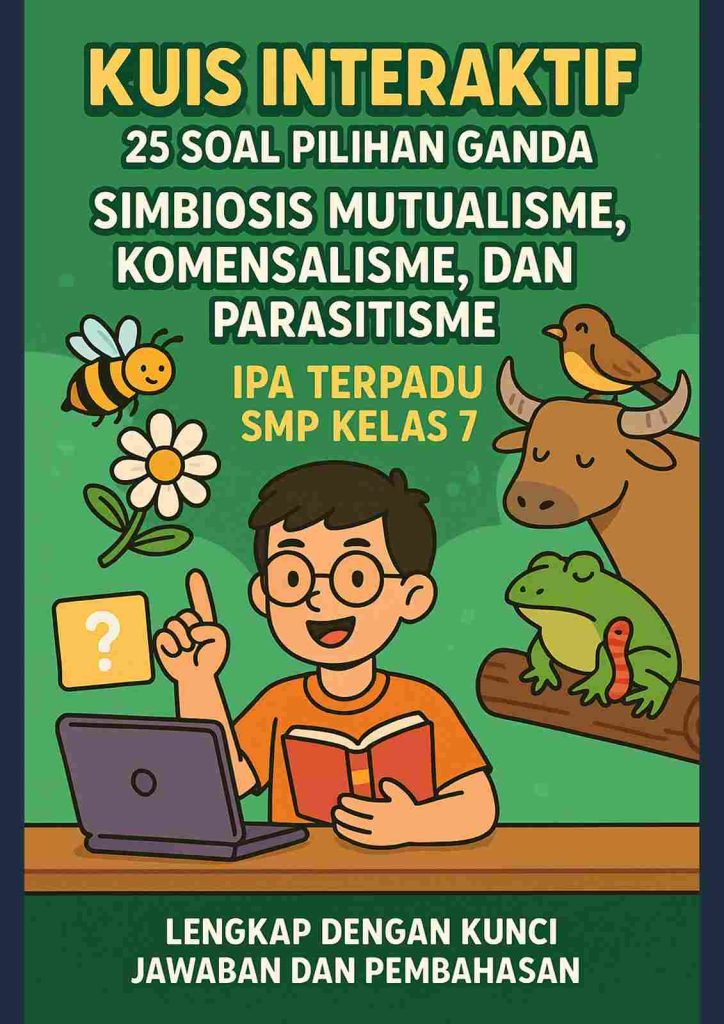 Kuis Interaktif 25 Soal Pilihan Ganda Simbiosis Mutualisme, Komensalisme, dan Parasitisme-IPA Terpadu SMP Kelas 7