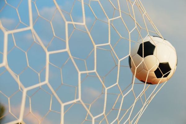 Bola masuk ke dalam jaring gawang