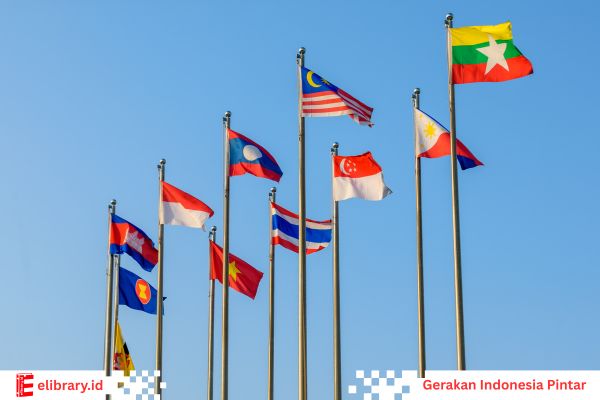 Ilustrasi kerja sama negara ASEAN politik ekonomi sosial budaya
