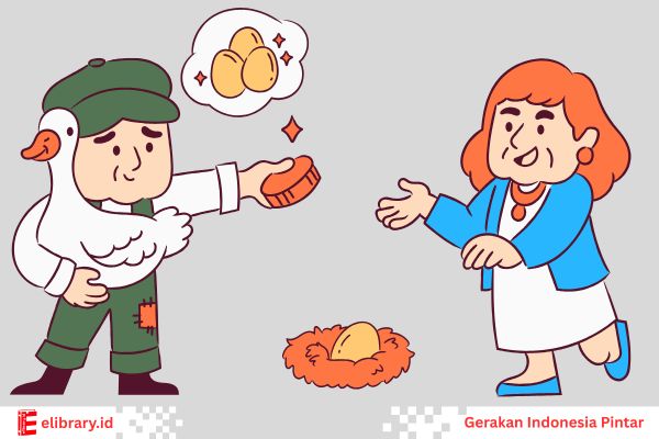 Karena serakah, istri penebang kayu kemudian menyembelih angsa ajaib.