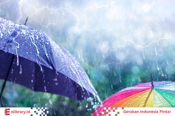 Payung di saat hujan turun