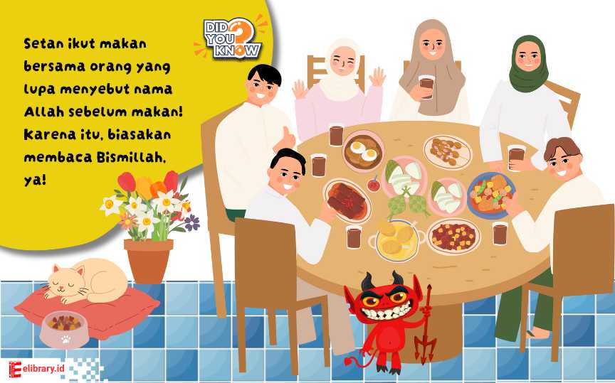 Anak membaca doa sebelum makan