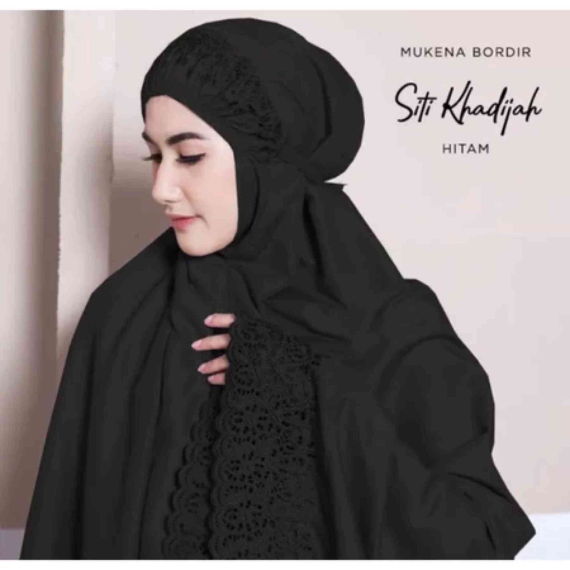 mukena bordir siti khadijah hitam