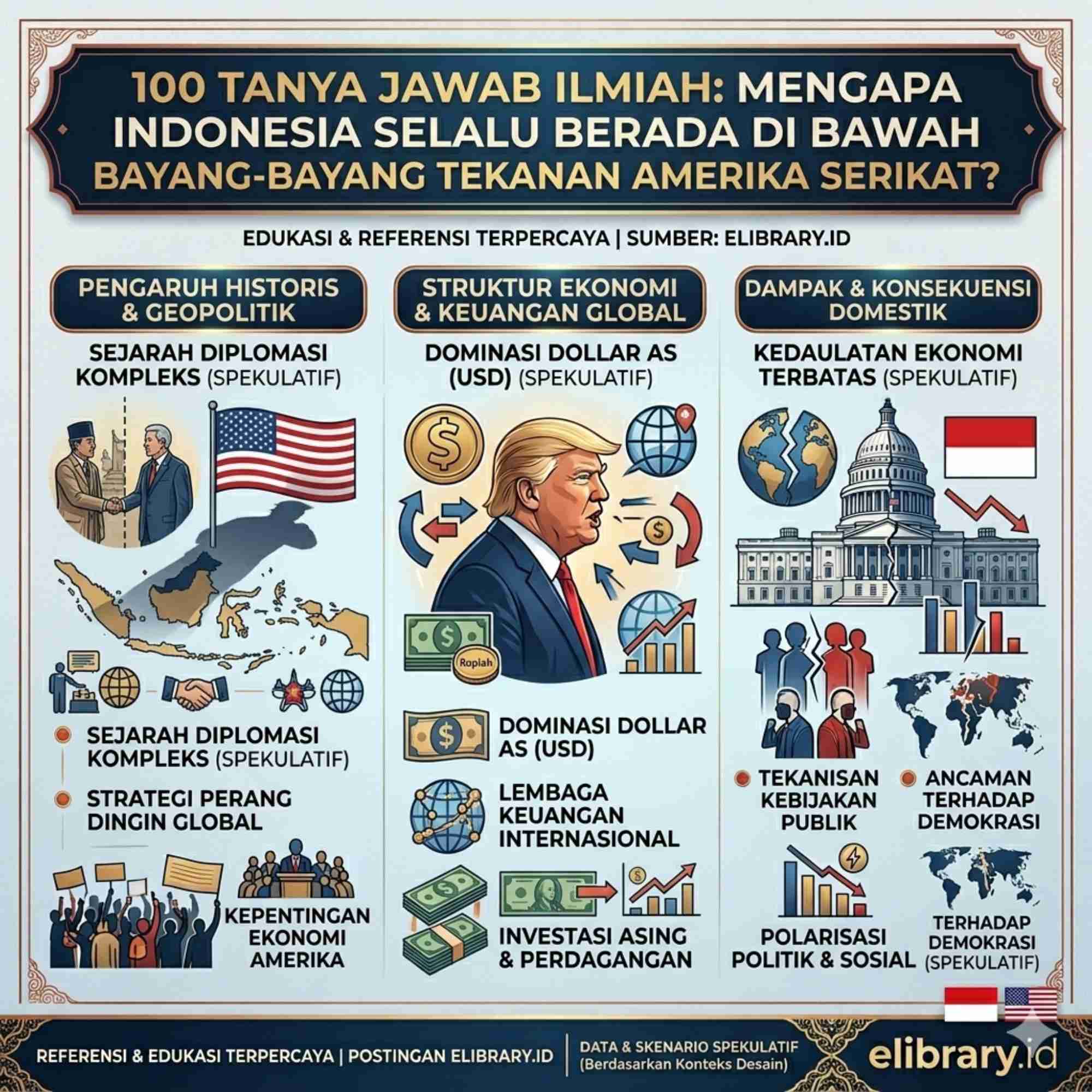 100 Tanya Jawab Ilmiah Mengapa Indonesia Selalu Berada di Bawah Bayang-Bayang Tekanan Amerika Serikat