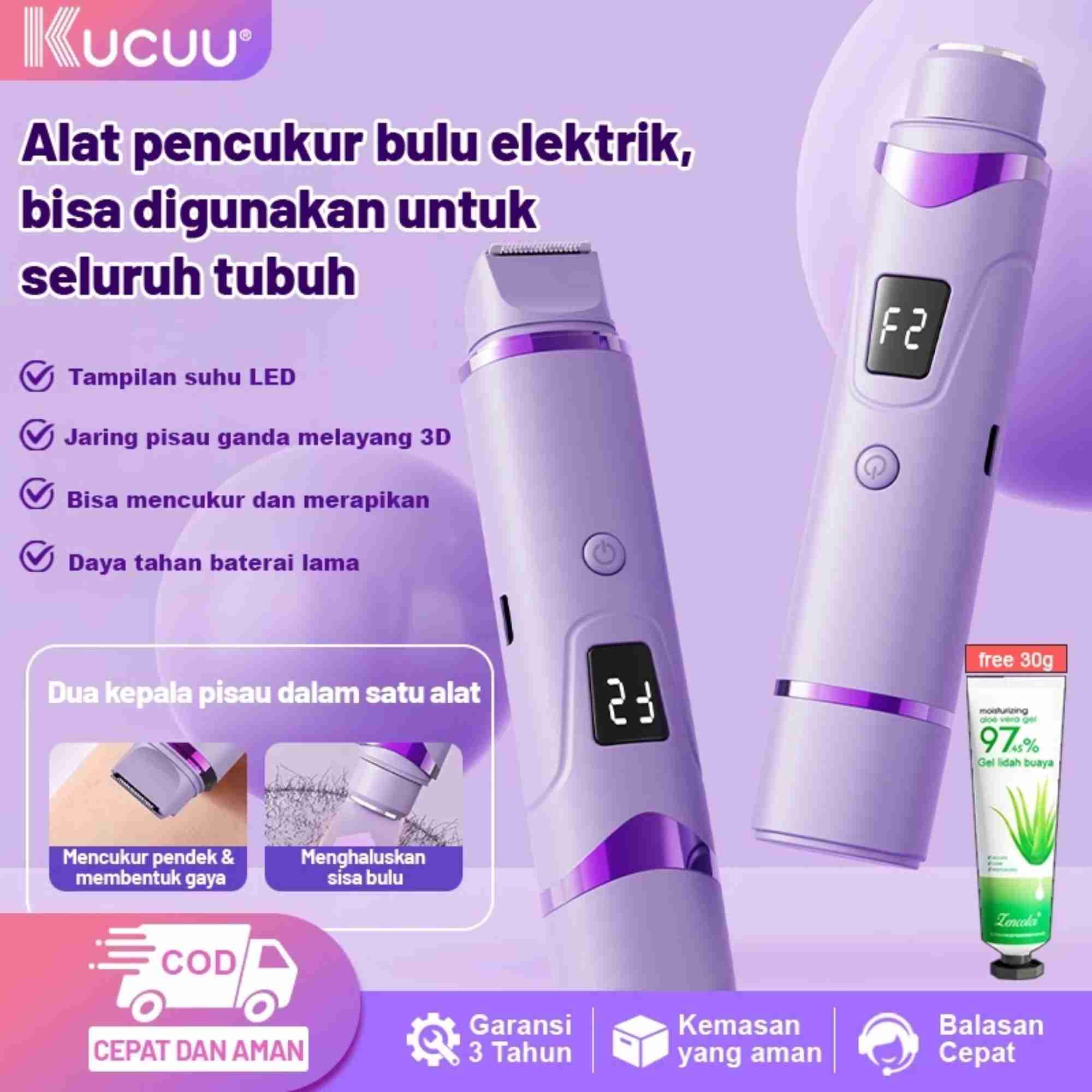 Alat pencukur bulu elektrik kucuu bisa digunakan untuk seluruh tubuh