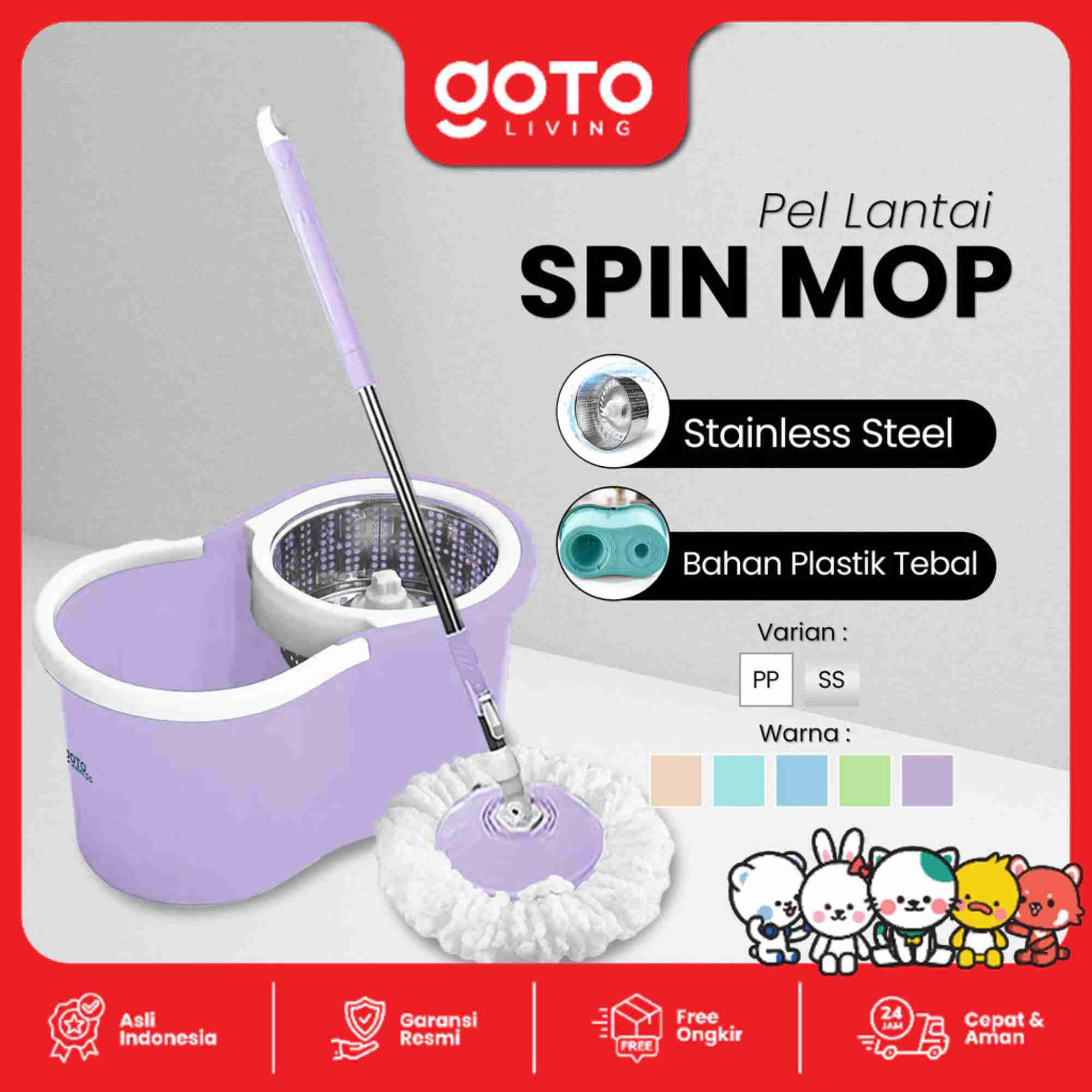 Goto Abel Mop Revolusi Alat Pel Lantai Modern dengan Sistem Peras Otomatis