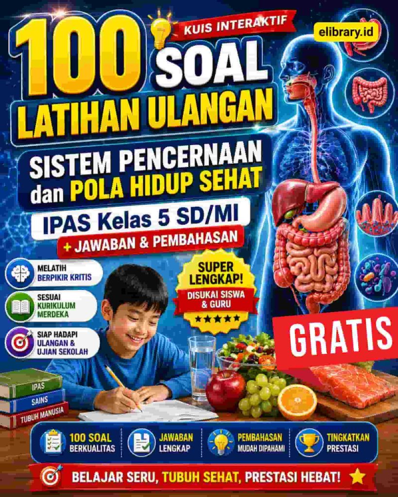 100 Soal Latihan Ulangan Sistem Pencernaan dan Pola Hidup Sehat IPAS Kelas 5 SD MI (1) (1)