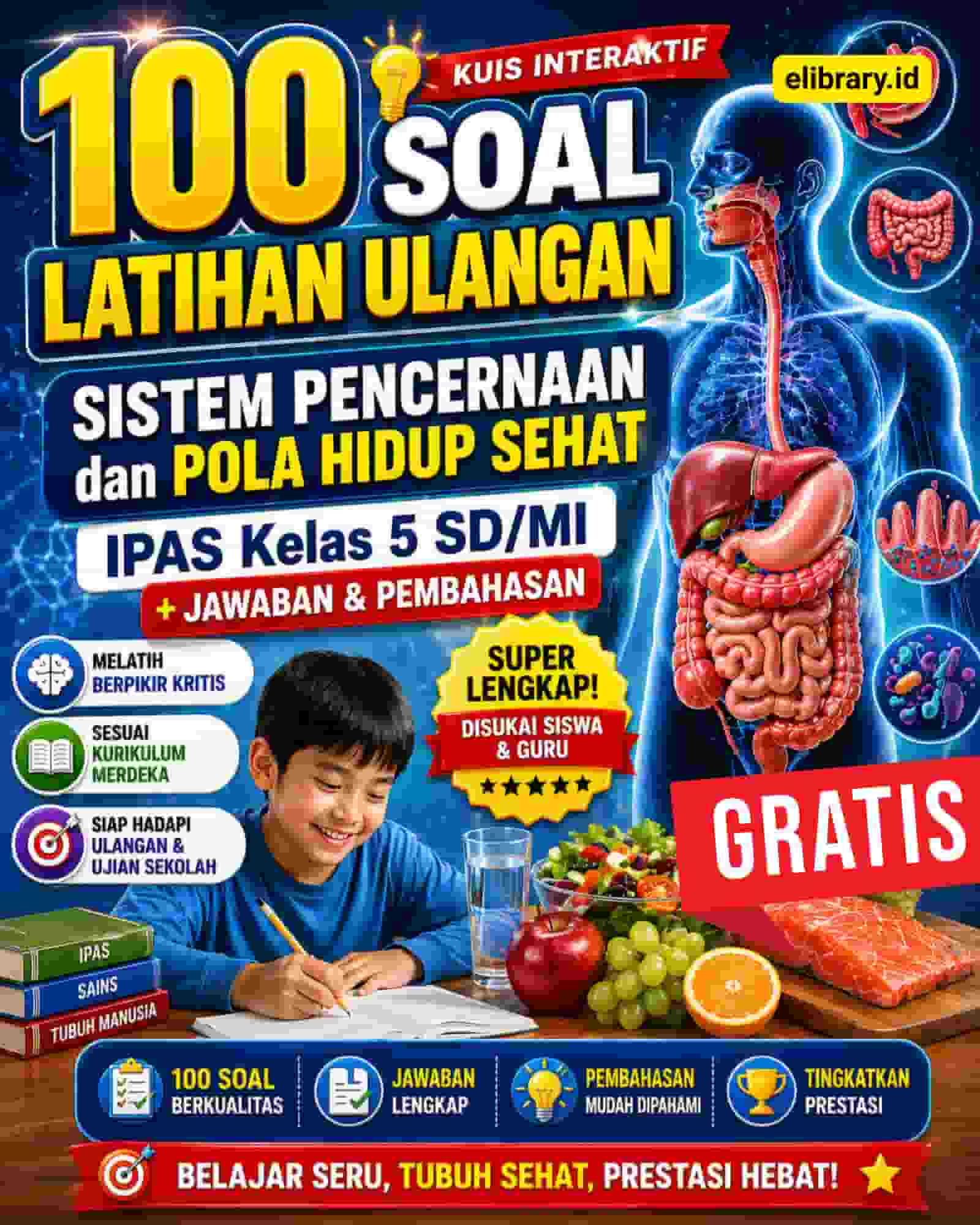 100 Soal Latihan Ulangan Sistem Pencernaan dan Pola Hidup Sehat IPAS Kelas 5 SD MI (1) (1)