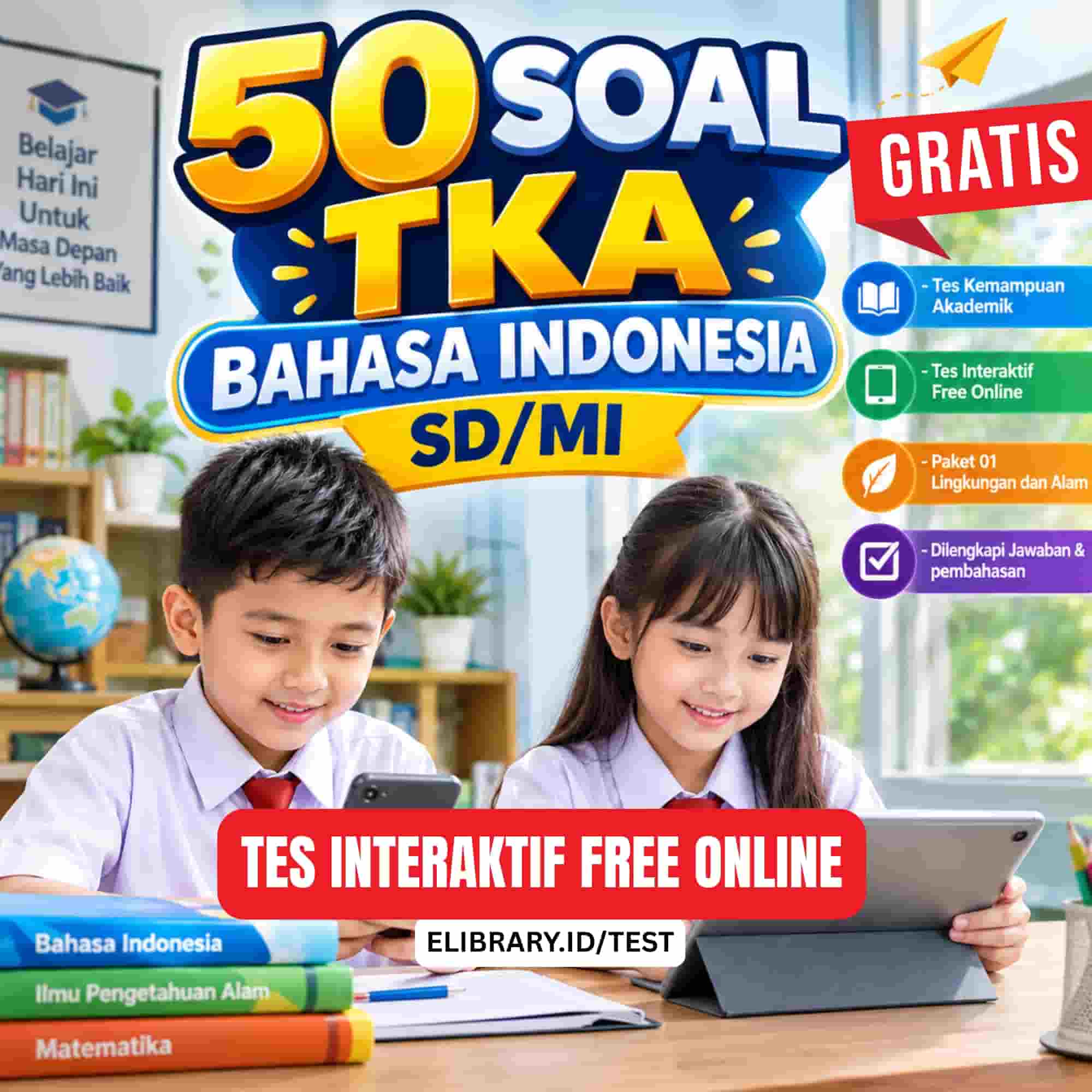 50 Soal TKA Bahasa Indonesia SD MI Tes Interaktif Free Online (1)