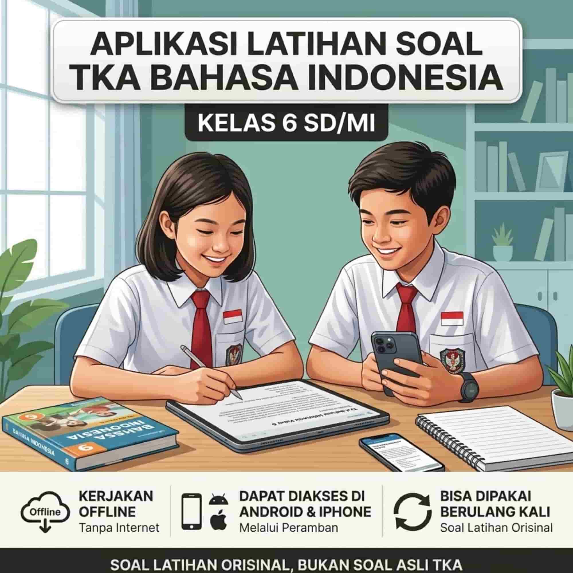 Aplikasi Latihan Soal TKA Bahasa Indonesia Kelas 6 SD/MI