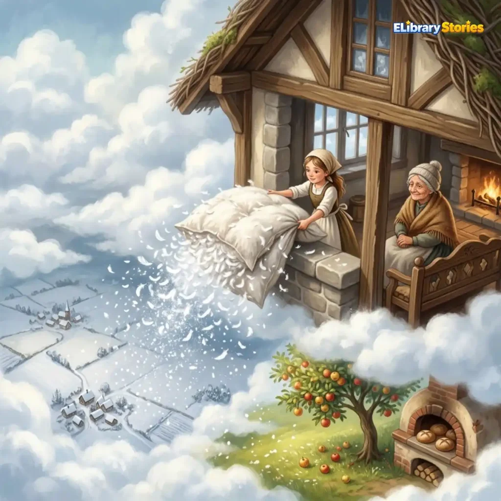 Ibu Salju (Mother Holle) – Dongeng Klasik tentang Kebaikan | ELibrary Stories